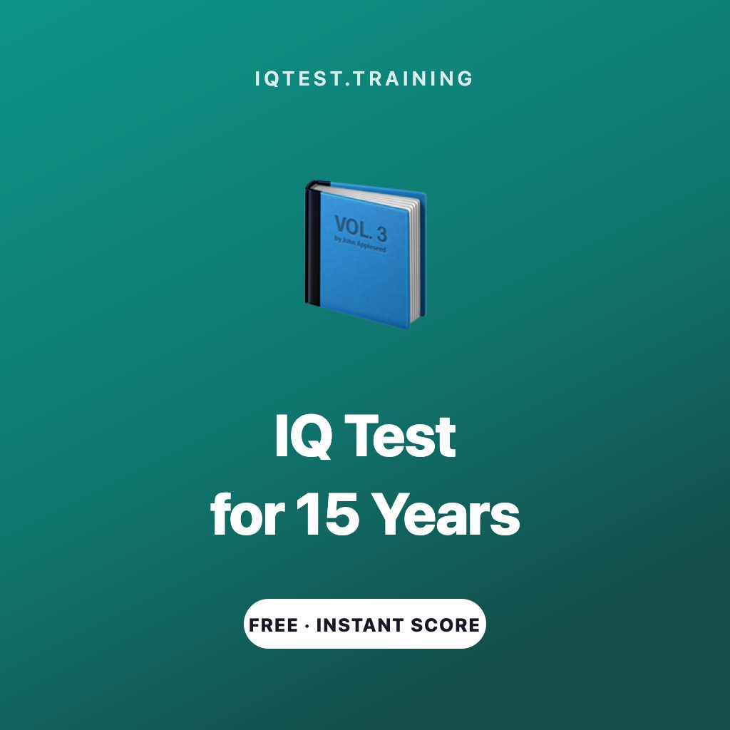 iq test for 15 years cover Check your IQ fast and accurate